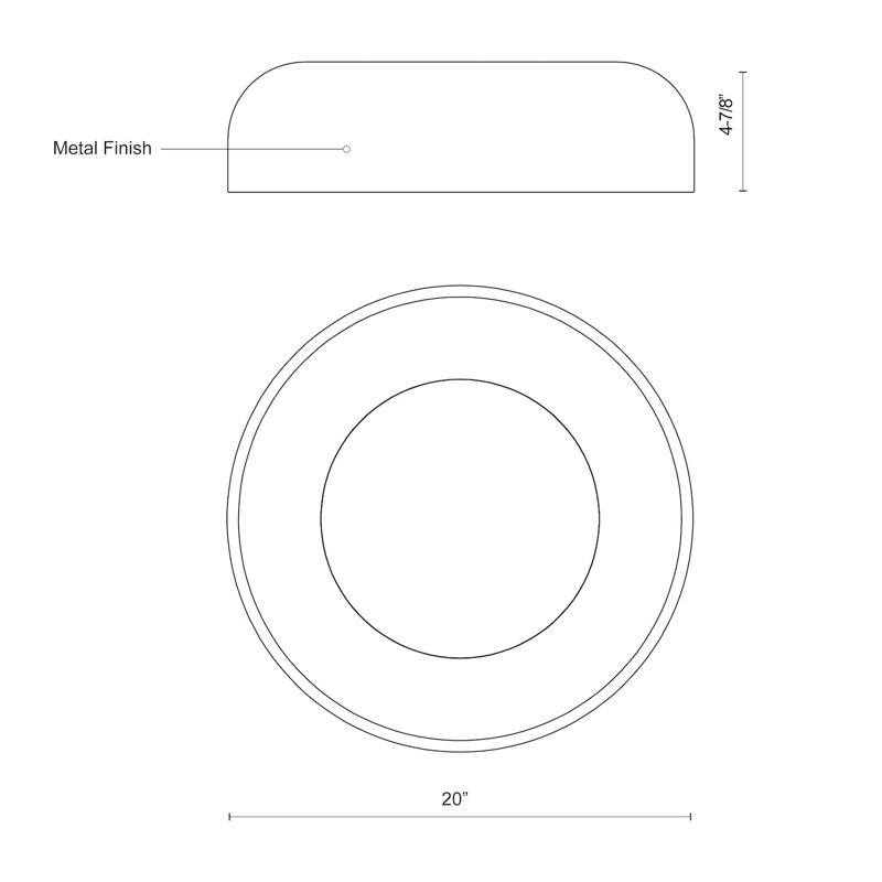 1 - Light LED Flush Mount, Black