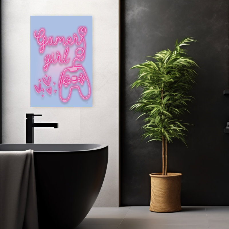 Art contemporain abstrait Gamer Girl Glow, H 24 po x l 16 po