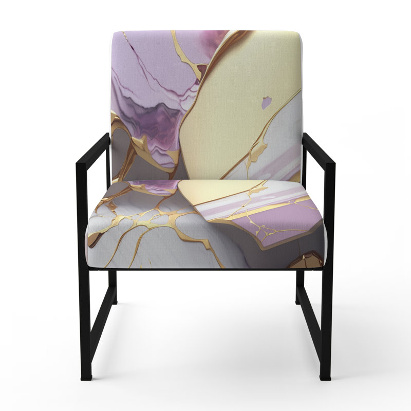 Cress - Fauteuil d'appoint rembourré en marbre, Noir, noir, noir, noir