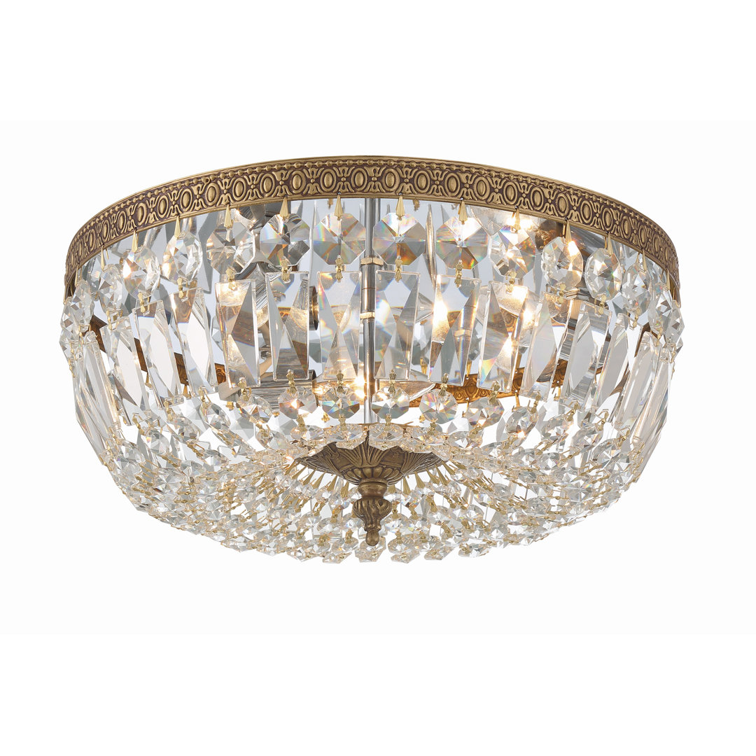 Wehr 3-Light 14'' Flush Mount Willa Arlo™ Interiors Crystal 