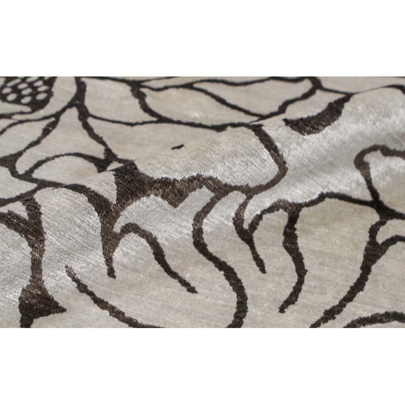 Hand-Knotted High-Quality Brown and Gray Area Rug