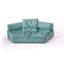 Ensemble de canapés d'angle entièrement modulables, canapé-lit vert menthe surdimensionné à assise profonde et profil bas, canapé modulable à combinaison libre avec coussins rembourrés amovibles pour salon