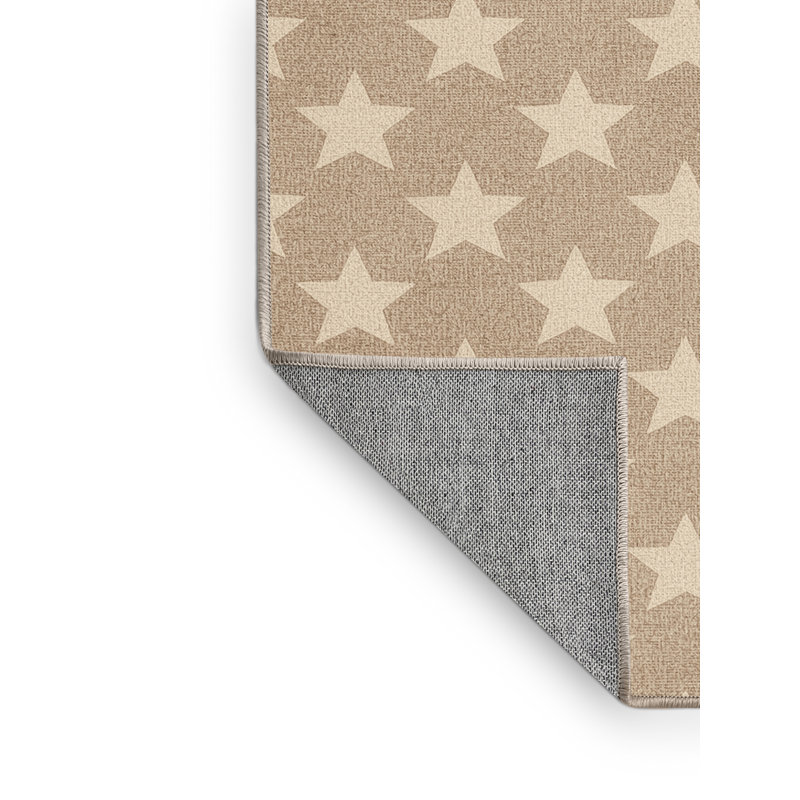 Tapis beige moderne et contemporain lavable à la machine à motif abstrait Norridge du 4 juillet - reliure beige, 2 x 3
