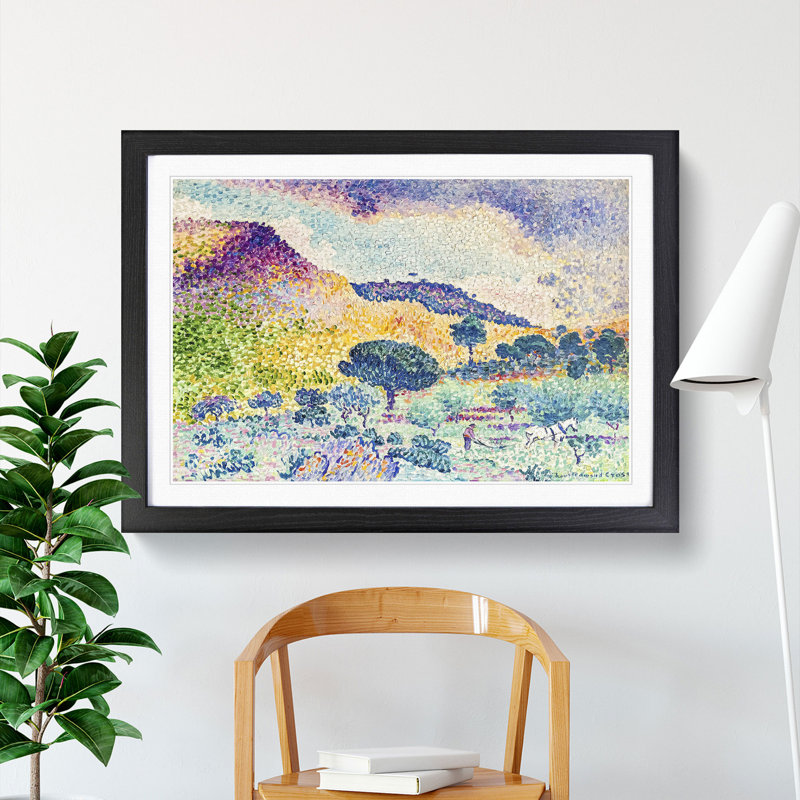 The Chain of the Moors by Henri-Edmond Cross - Picture Frame Painting, 48cm H x 65cm W x 2cm D, Black Framed