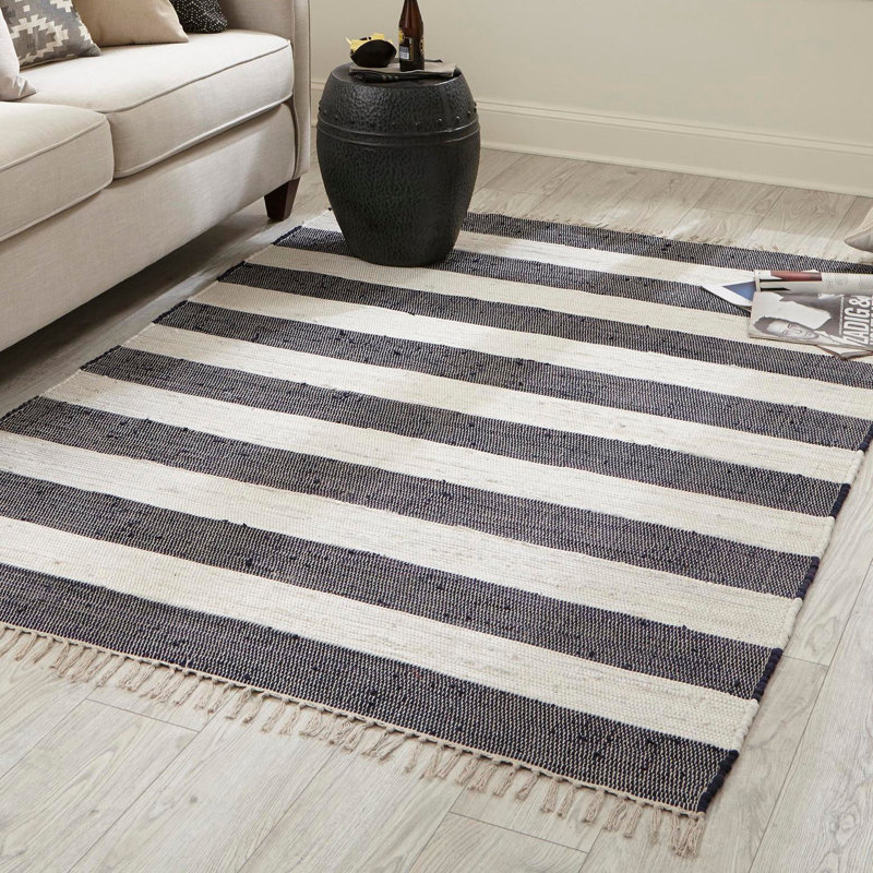 Priolo Cotton Striped Indoor Rug, Rectangle 7'1" x 10'