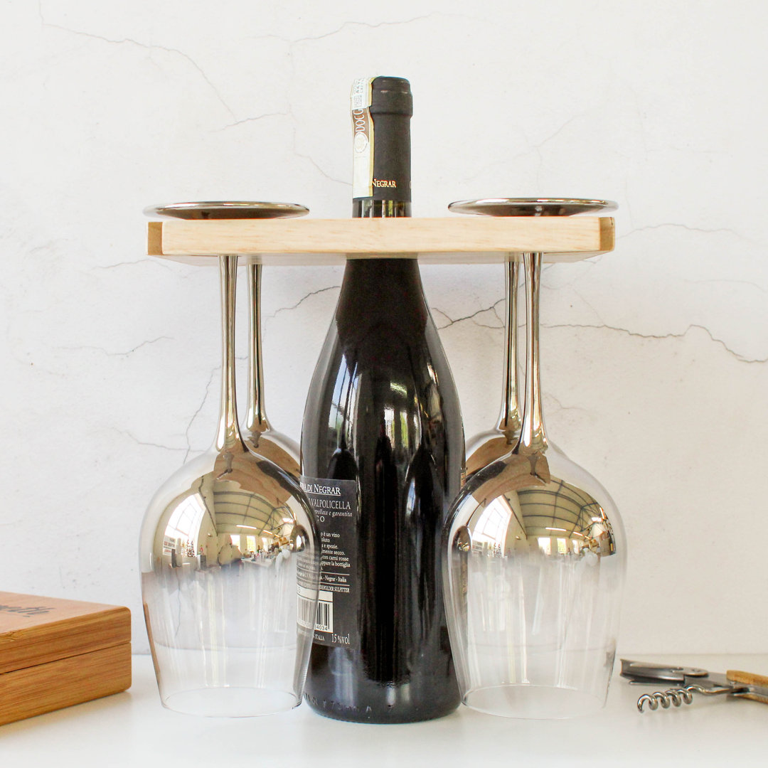 Johvan Personalised Wine And Bottle Holder