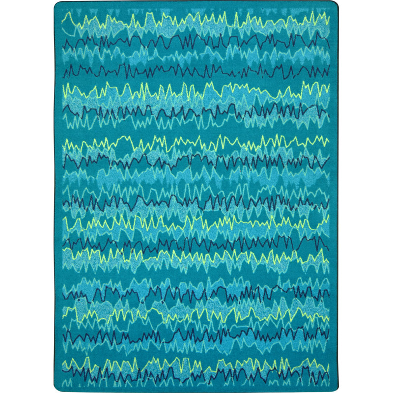 Tapis bleu clair touffeté Static Electricity, Rectangle 3 pi 10 po x 5 pi 4 po