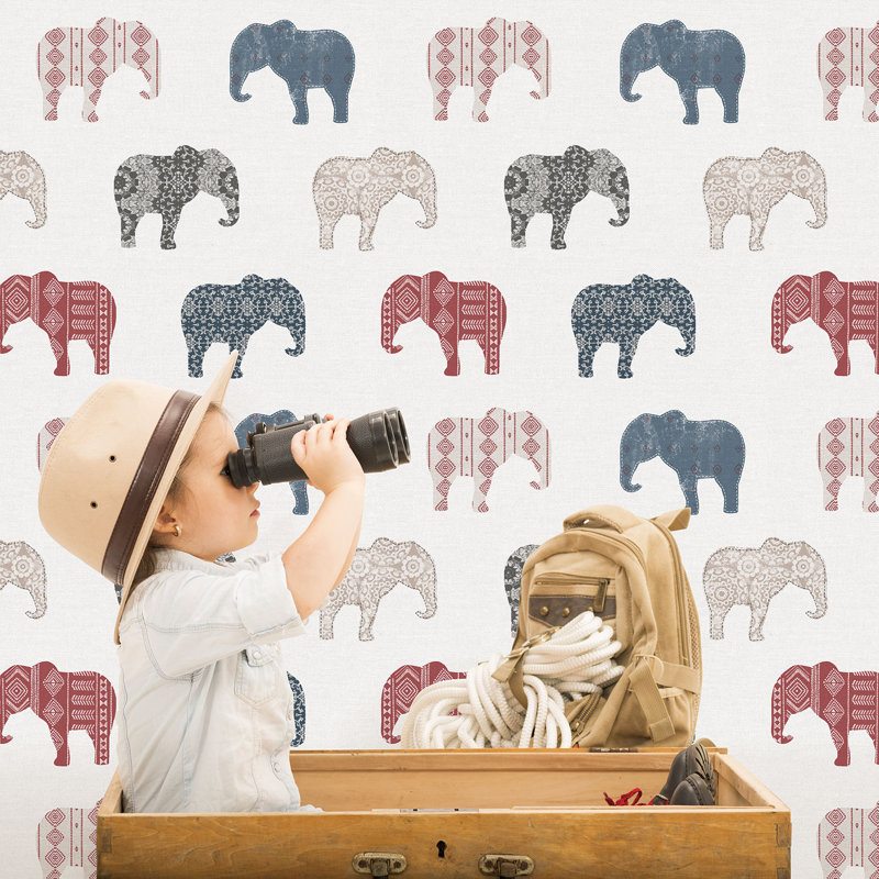 Farris 10m x 53cm Matte Wallpaper Roll, RedRed/Grey