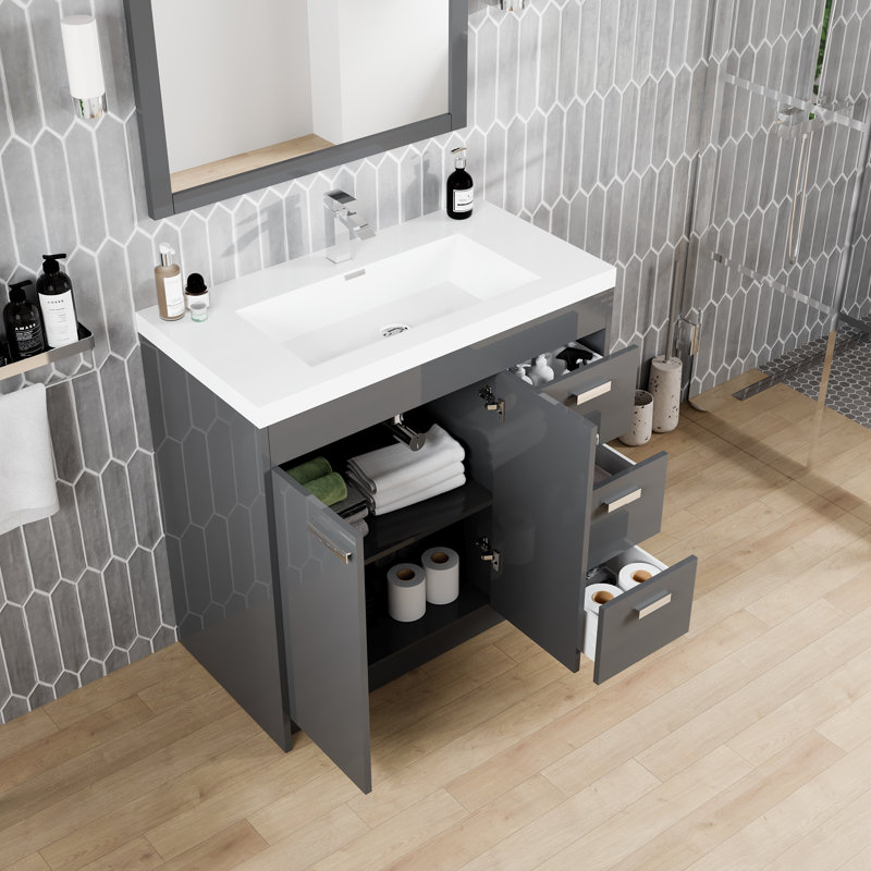 Wauconda 35" Single Bathroom Vanity Set, Gray