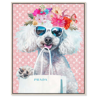 Poodle Shopping Day Canvas Cute Pets Prints by Art Remedy