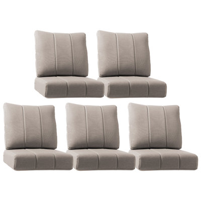 Allo 24"X24"X6" Patio Thick Cushions & Pillows Set - Channel-Tufted Design Deep Seat Water & Fade Resistant Cushion Set