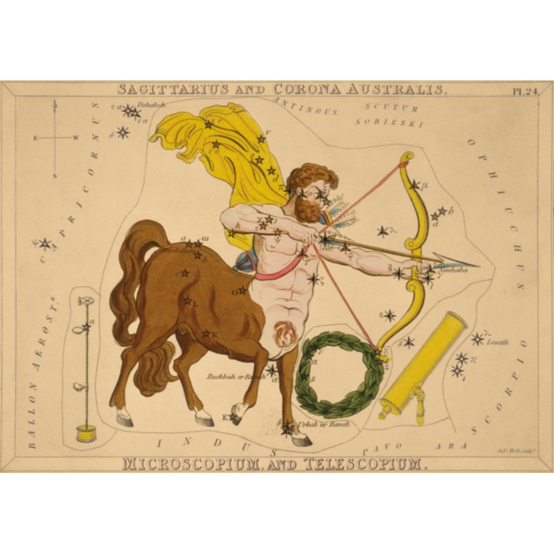 Sagitarius Print by Grand Archives, Black Framed, 22" H x 31" W