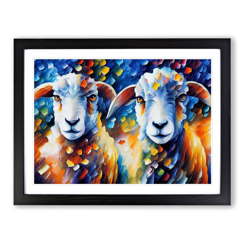 Sheep Vol.2 Abstract - Framed Print, Black, 46cm H x 64cm W x 2cm D