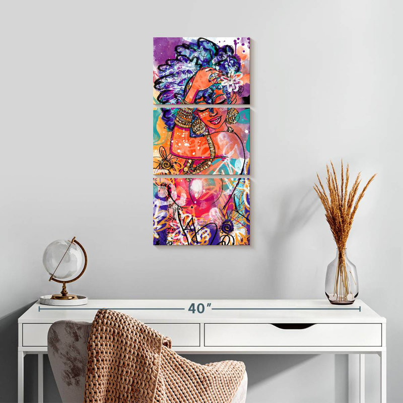 Fleurs d'Afrique, H 27 po x l 12 po