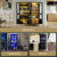Armoire de rangement 65 po à DEL avec tablettes réglables, garde-manger et présentoir d'art avec portes transparentes en acrylique 65 po-1829265616