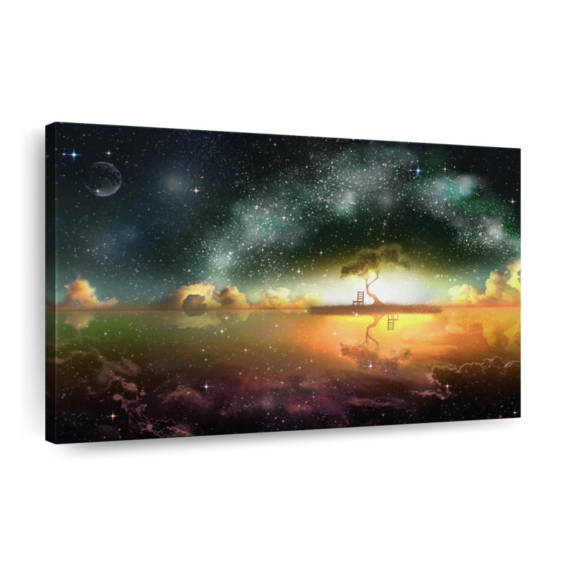 Impression sur toile Starlit Fantasy Dreamscape, H 32 po x l 48 po x P 1,25 po