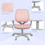 Office Chair Small Computer Desk Chair with Mesh Back Swivel Security Castors Arm Pink
