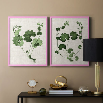 Forest Foliage on Linen I-Premium Framed Print -Ready to Hang - No Nails Required - No Nails Required
