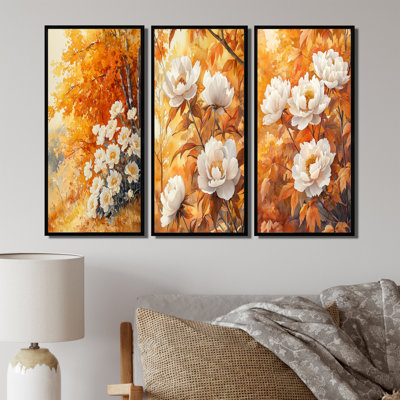 Pe pivoines par l'érable d'automne - Collection d'impressions sur toile