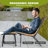2-piece Patio All-weather PVC-coated polyester Lounge Chair With Ottoman, Brown