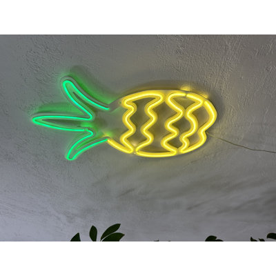 Enseigne au néon en métal ananas, enseigne murale au néon, décoration murale au néon, décoration de chambre à DEL, enseigne au néon fruit, lumière au néon à DEL, café, enseignes au bar de plage, enseigne au néon d'été, enseigne au bord de l