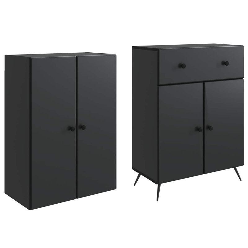 4 -Door 4 Storage Cabinet, Black