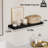 4 Pack 15.8 Inch Black Floating Shelves, Rustic Wood Grain MDF Wall Shelves With Invisible Brackets, 20Lb Capacity Storage Shelves For Bathroom Living Room Bedroom