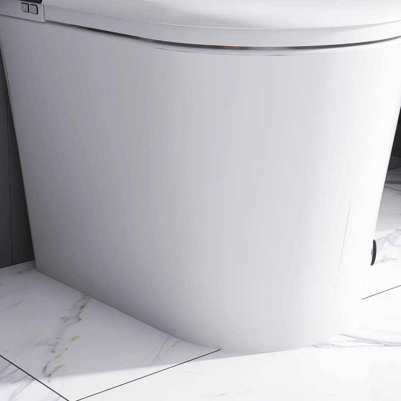 Toilette intelligente en céramique avec siège chauffant, Blanc/Noir