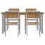 5 Piece Garden Dining Set Grey Steel-1818936443
