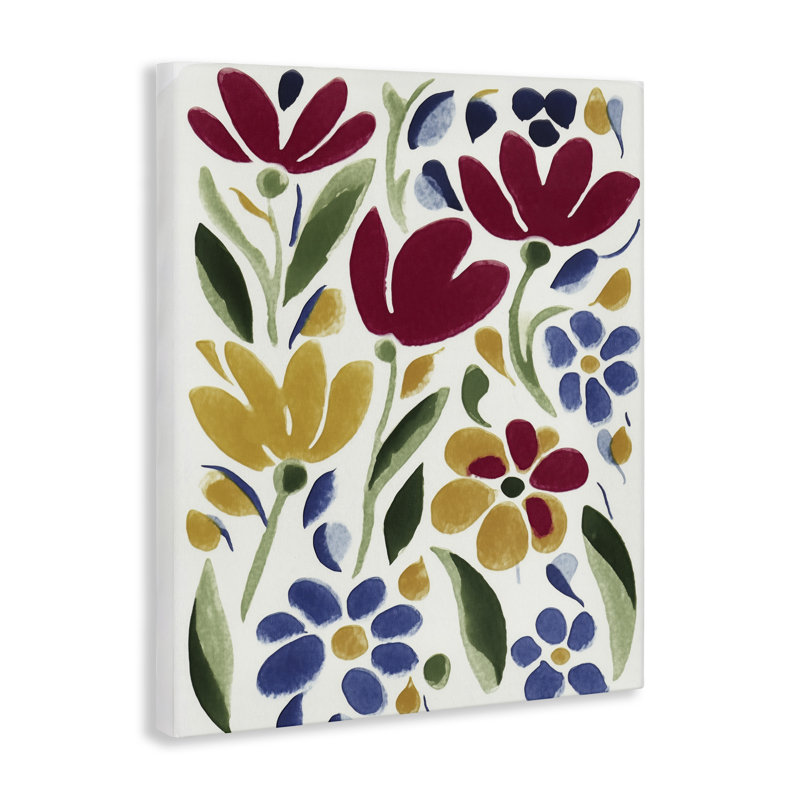 Fleurs primaires, toile par Annabelle Hall, H 20 po x l 16 po