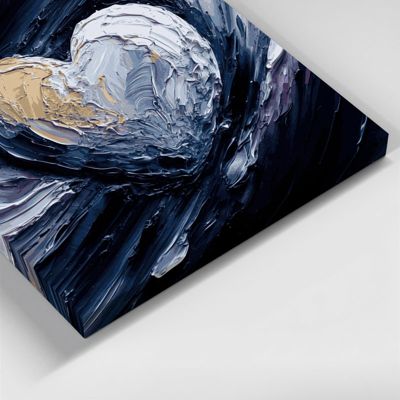 Art sur toile gris "Space Pluto", H 8 po x l 8 po