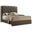 Meuble de lit contemporain pour lit 1pc avec tête de lit capitonnée en bois d'hévéa 1pc