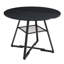 Table de salle à manger ronde industrielle Amous avec pieds croisés pour 4 personnes, table de cuisine fixe avec étagère de rangement en maille-1752370602-1752370604