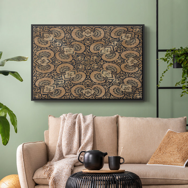 " Vintage Abstract - III ", 25" H x 37" W x 2" D, Black Floater Framed Canvas