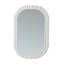 24"x36" Oval Scalloped Wall Mirror, White Textured MDF Framed Silver Bathroom Vanity Mirror, Wabi-Sabi Petal Frame Decorative Wall Mirror, Vertical Mount Easy Installation