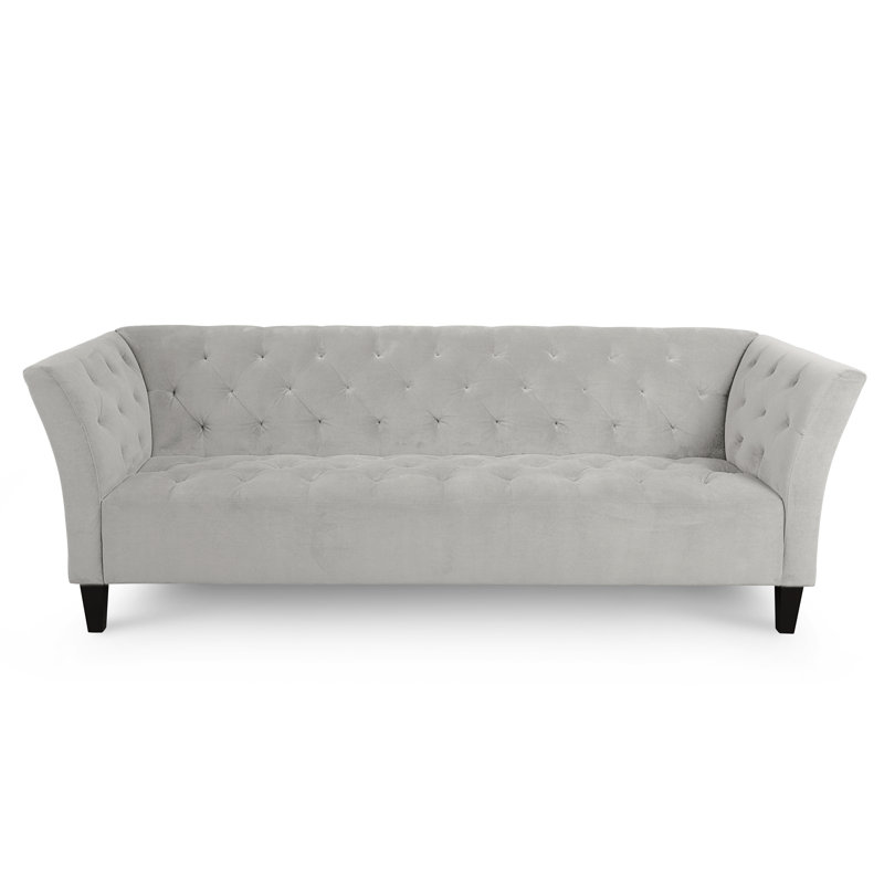 Carruth Upholstered 91'' Sofa, Bella Grey Performance Velvet