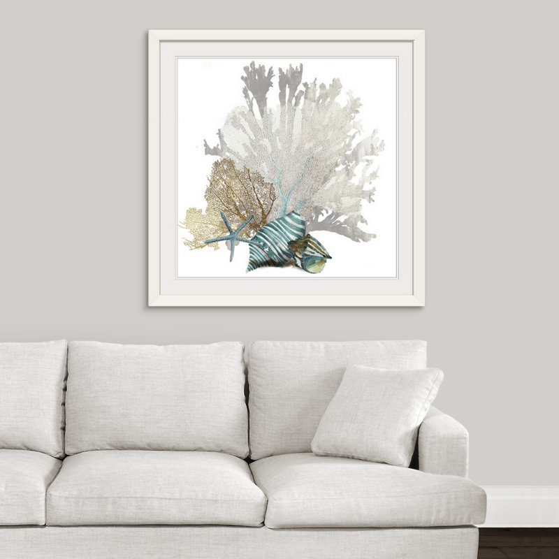 « Coral » par Aimee Wilson - reproduction d'impression sur toile tendue, H 24 po x l 24 po, Impression encadrée, Blanc