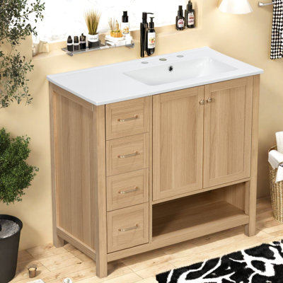 Meuble-lavabo moderne en bois et bois aggloméré