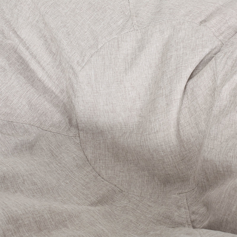 Fauteuil à billes rond Maxi, Similicuir gris clair / brun