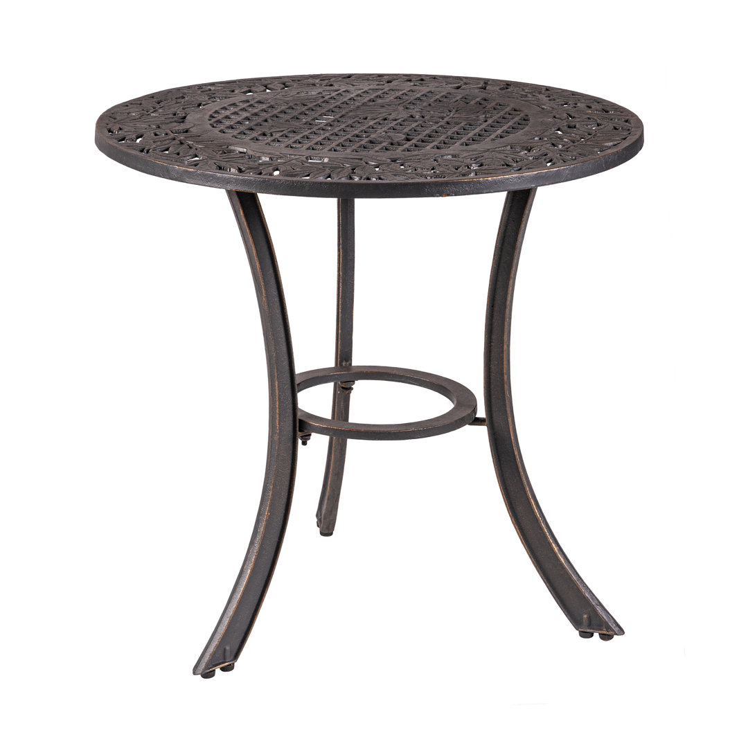 Mier Cast Iron Leaves Patio Table Canora Grey