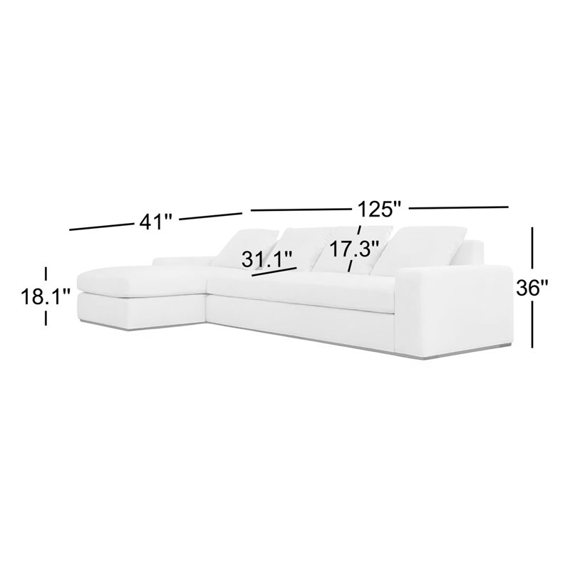 Thomas Sectional, Left Hand Facing, Alabaster Crypton Performance Weave