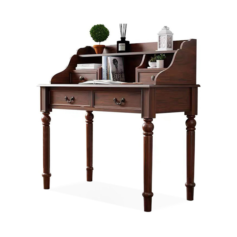 Bureau de direction rectangulaire en bois massif avec tiroirs Nut-brown, Nut-brown, 29.92"H*47.24"W*19.69"D