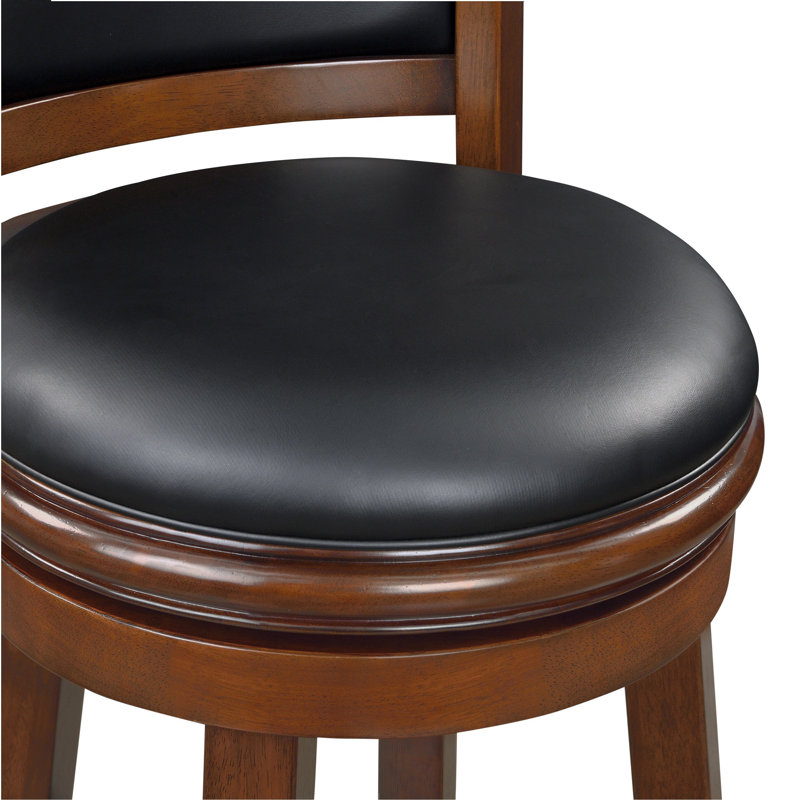 Comptoir pivotant, bar et très grand tabouret en bois Analuz, Cerise, Noir, Très grand (siège d'une hauteur de 34 po)