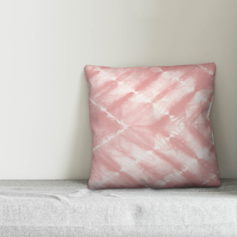  Coussin Watercolor Shibori, 16 po x 1 po, Rosé