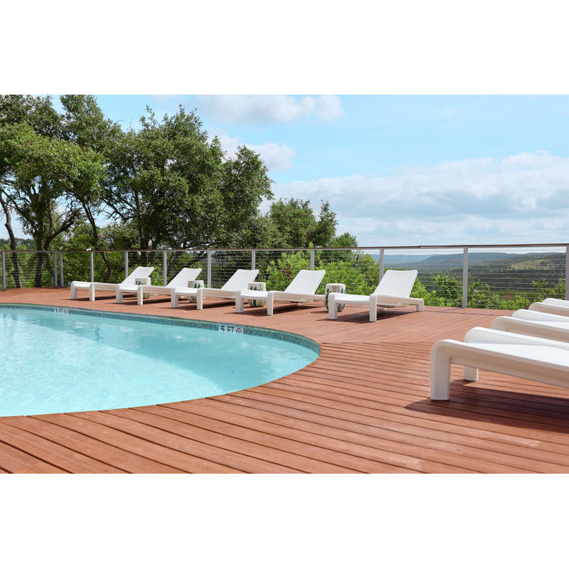Deck Outdoor Chaise Lounge, Highcloue White