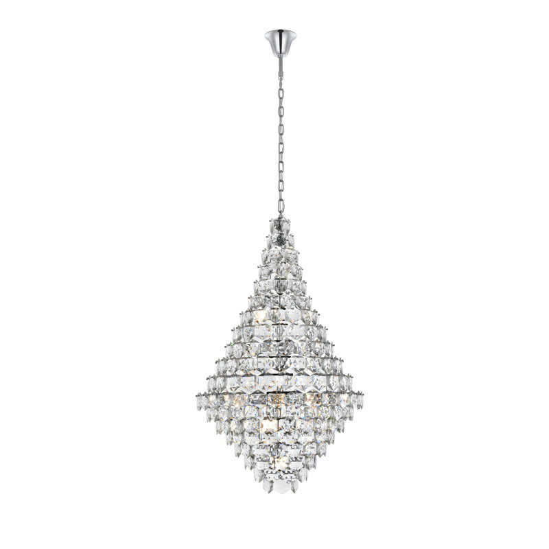 Cinda 36 inch Chandelier, Chrome