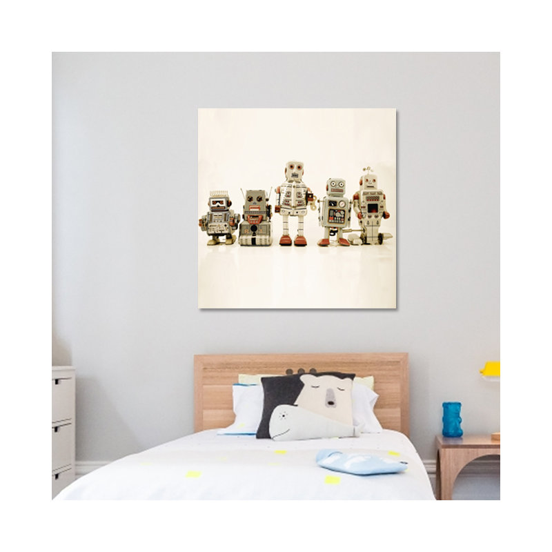 Robot Friends Print, Unframed Paper, 16" H x 20" W