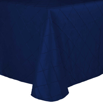 Everly Quinn Embroidered Pintuck Taffeta Tablecloth Royal Blue