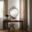 Miroir décoratif Glam avec cadre géométrique unique, décoration murale moderne en métal et en bois-79482847