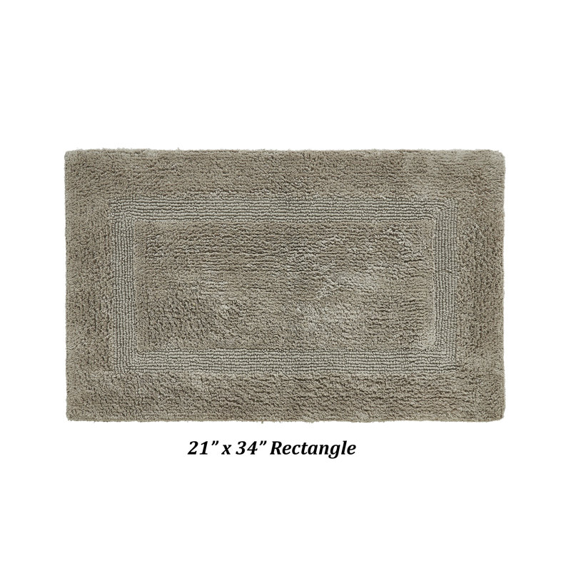 Rozanne Reversible Cotton Bath Rug, Beige, 21" x 34" Rectangle